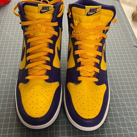 Nike Dunk Hi Retro sZ 15 Laker scheme inspired BRAND NEW NEVER WORN Box NO LID - Picture 3 of 14